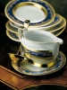 Porcelana - Royal Gold Cobalt (CO) - Serwis obiadowo-kawowy dla 6 osób (40 szt.)